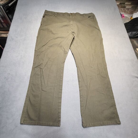 Dickies Carpenter Pants Mens 43x30 Green Relaxed Fit Straight Leg Stretch - Picture 1 of 9